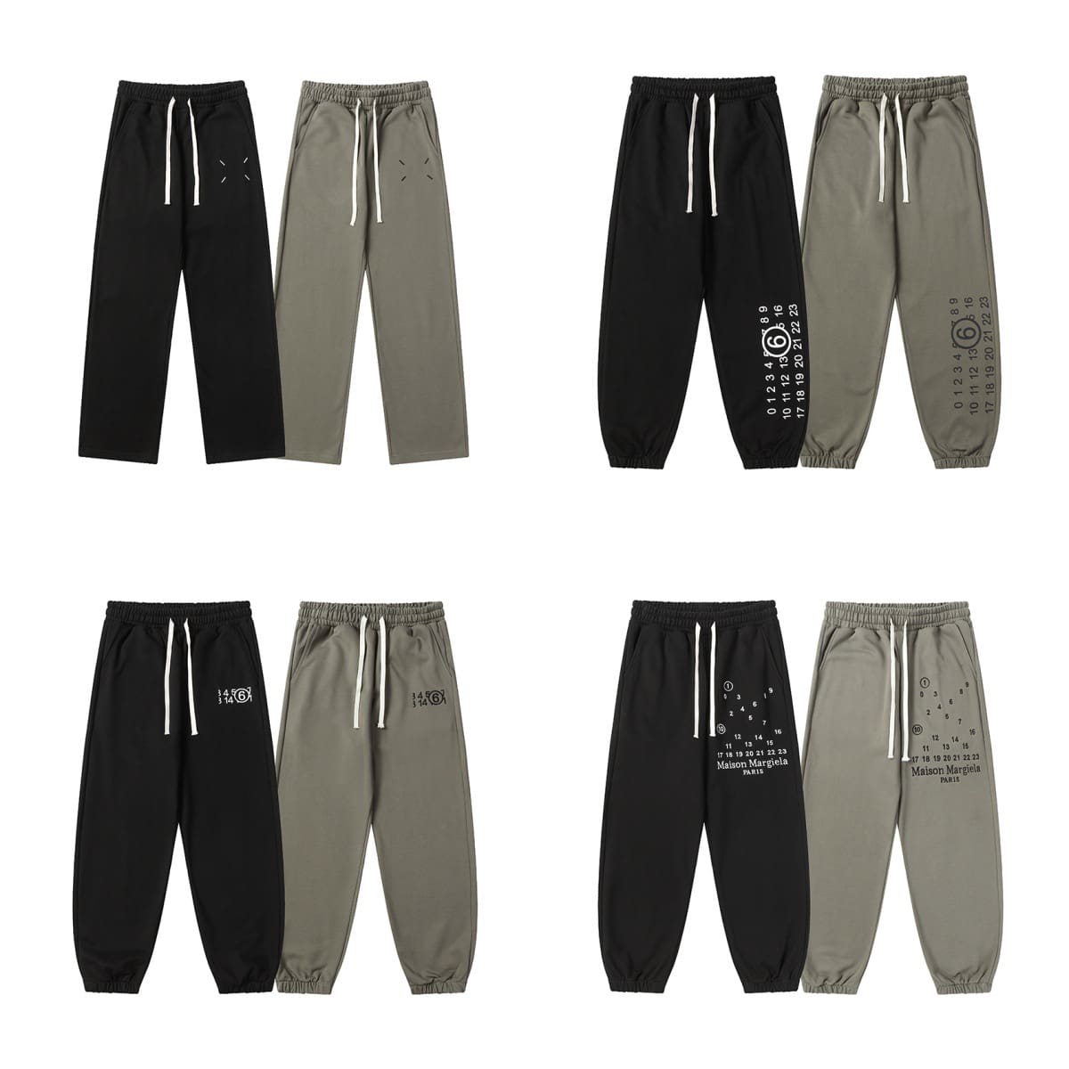 MM6 Magila Embroidery Terry Sports Pants for Men and Women