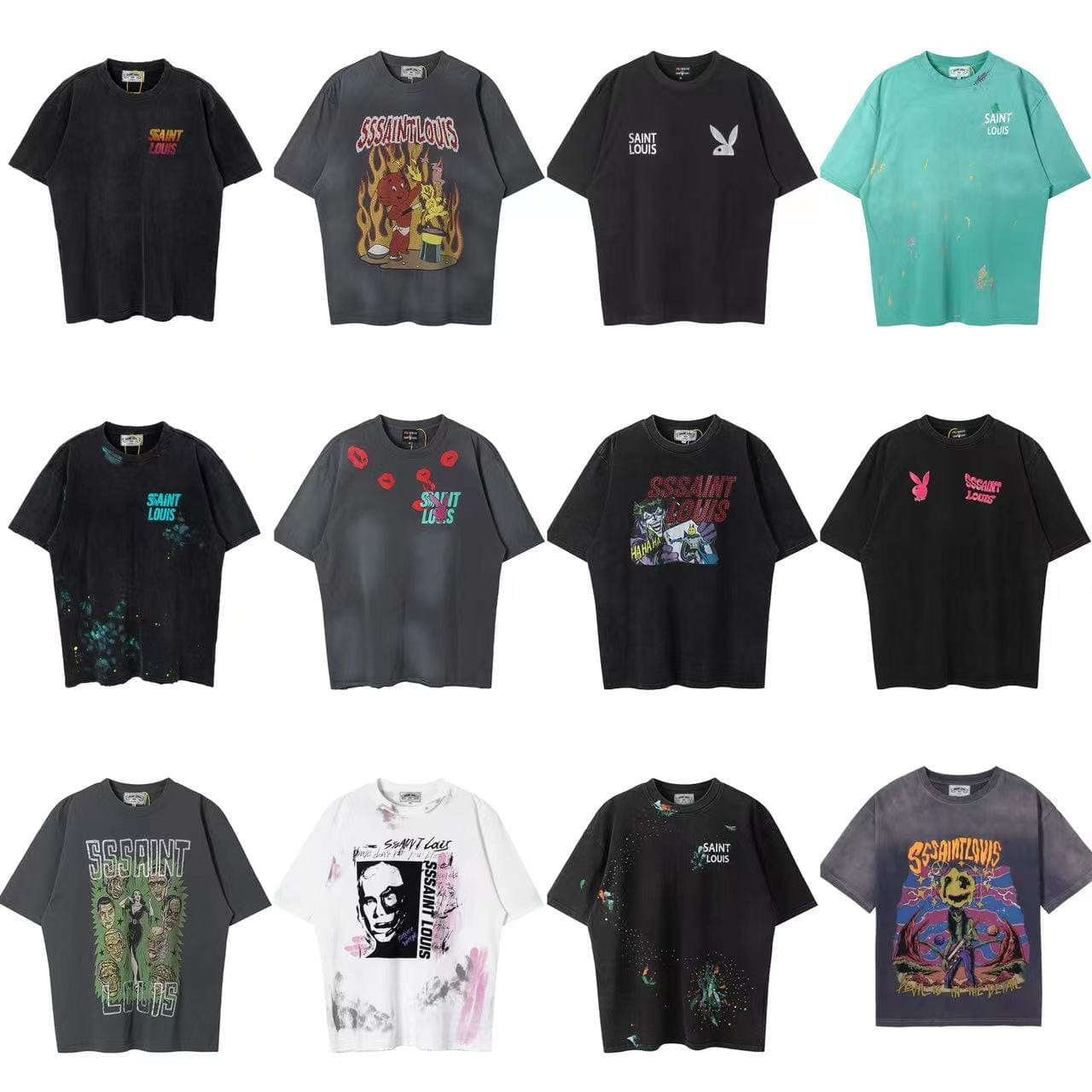 saint L**is hot drill vintage washed vtg short sleeve t-shirt for men