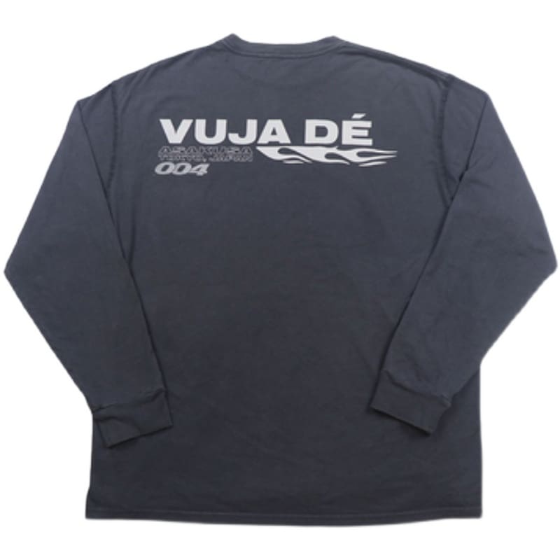 In Stock/VUJADE 004 washed old flame creative Tee casual long sleeve T-shirt KENIJIMA same style