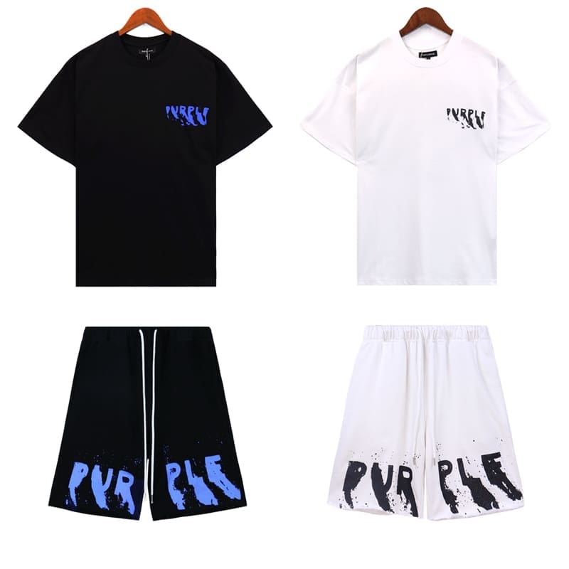pu*re b*and graffiti letter print summer casual sports set