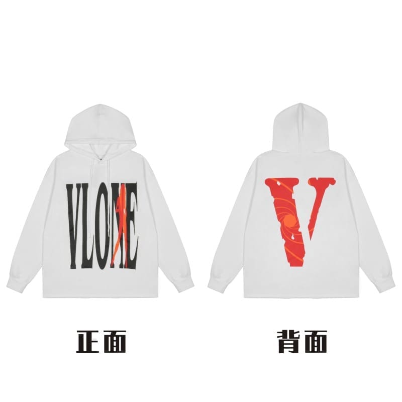 VLONE Large V Hooded Sweater Retro Pullover for Men and Women