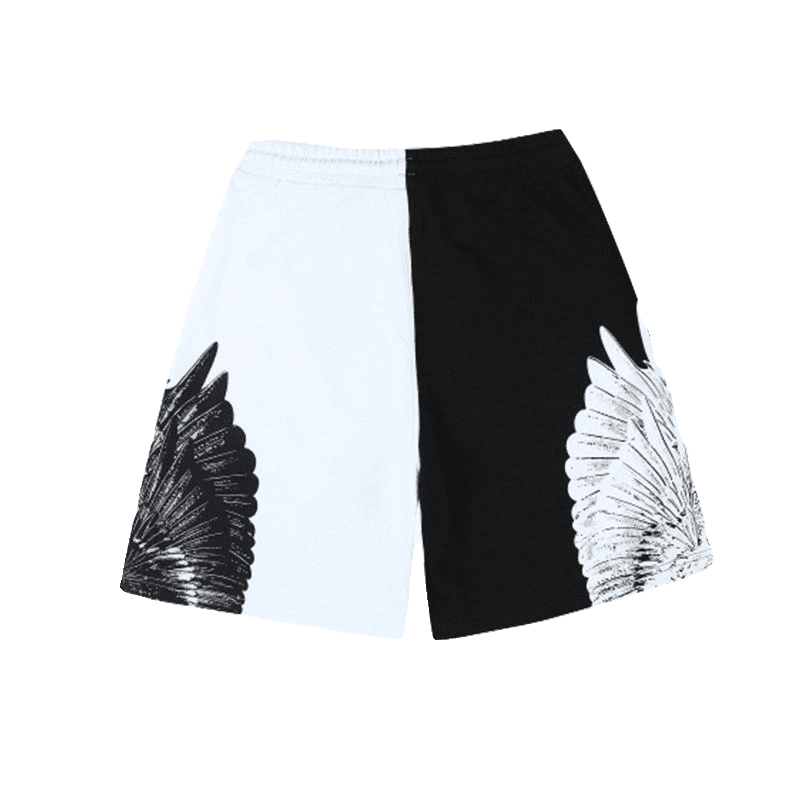 Marcelo Burlon MB left and right Yin and Yang wings shorts