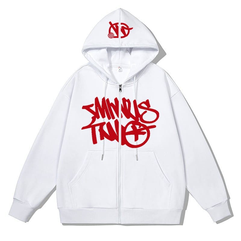 Minus Two Printed Cardigan Plus Size Hip Hop Zipper Jacket