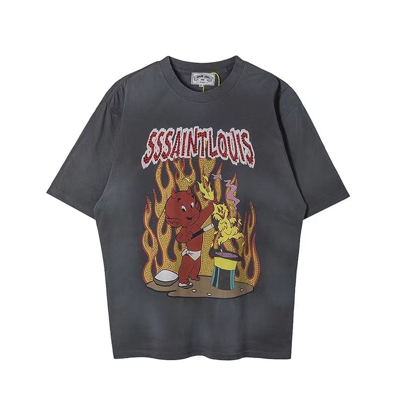 saint L**is hot drill vintage washed vtg short sleeve t-shirt for men