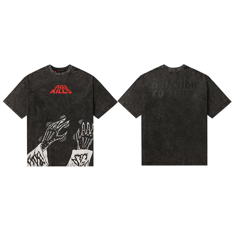 Gallery Dept Retro Paint-Splattered Graffiti Cotton T-Shirt for Men and Women