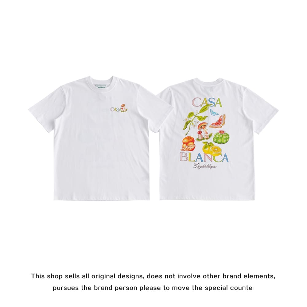 FOG Amiri Casablanca Printed Loose Crew Neck T-Shirt High Street Style