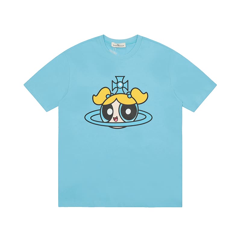 Vivienne Westwood Splash-Ink Embroidery Star Print Loose T-Shirt Half Sleeve