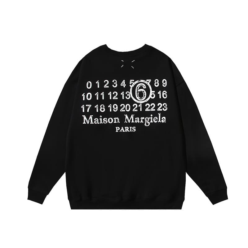 ma*s*n Ma*i*la mm6 round neck pure cotton long sleeve sweatshirt for men and women