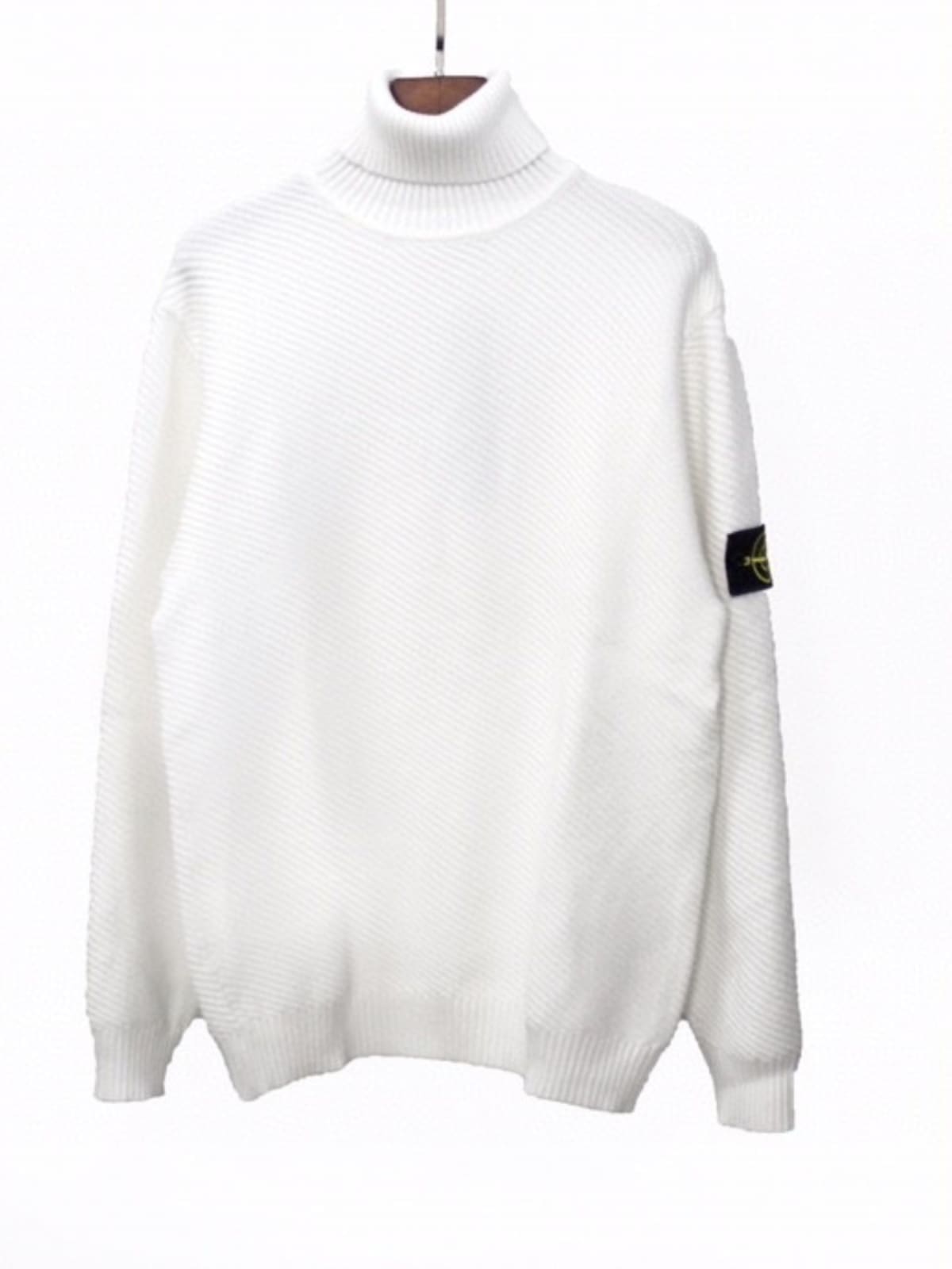 Stone Island Twill Turtleneck Sweater Loose Fit for Men and Women