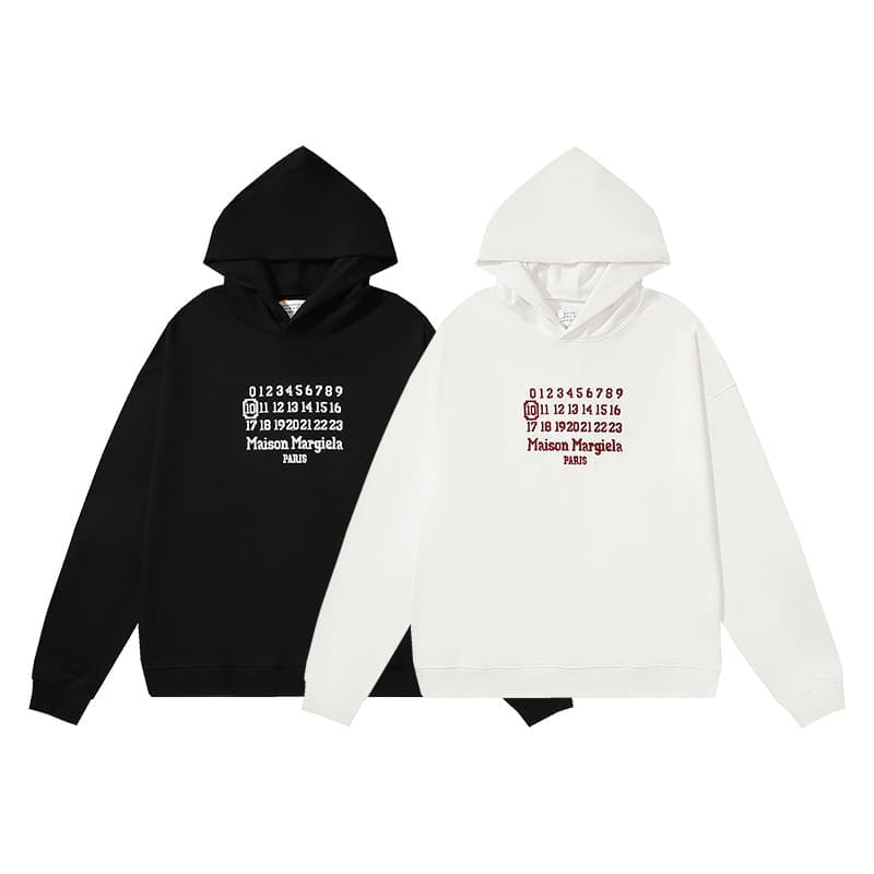 ma*s*n Ma*i*la mm6 embroidered digital hoodie for men and women