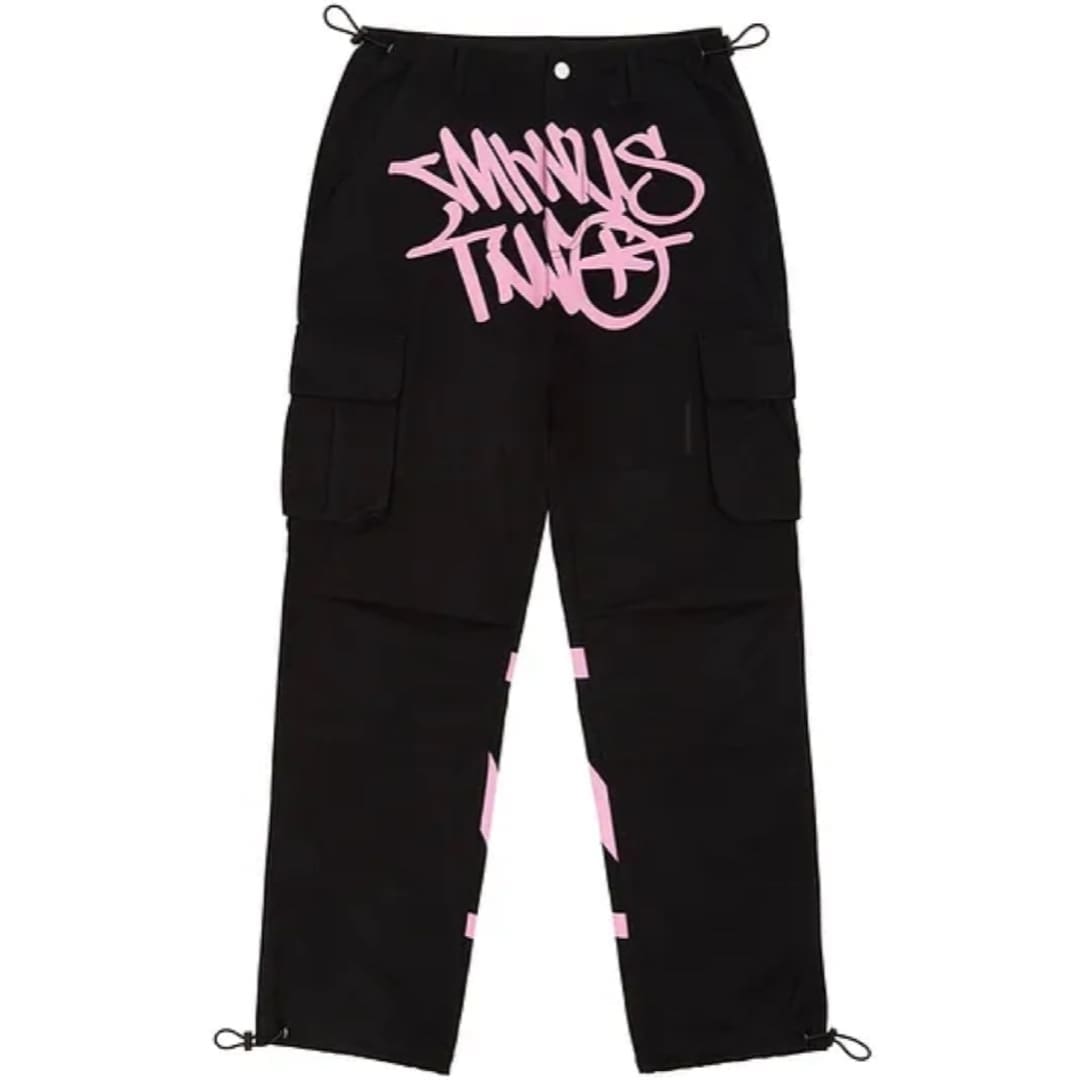 Minus Two Cargo Pants Casual Straight-Leg Loose Fit Hip Hop Star Style E