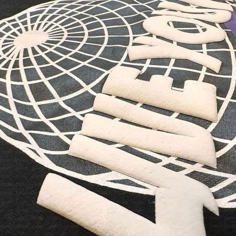 Letter Puff Print Hoodie Harajuku Street Style Loose Pullover