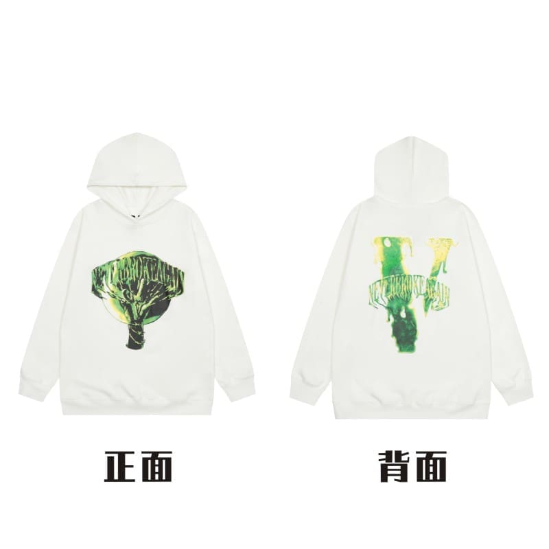 VLONE Large V Hooded Sweater Retro Pullover for Men and Women