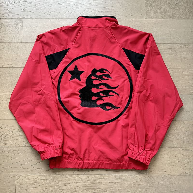 H*lst*r american high street retro trendy contrast color stitching embroidered logo zipper coat and trench coat