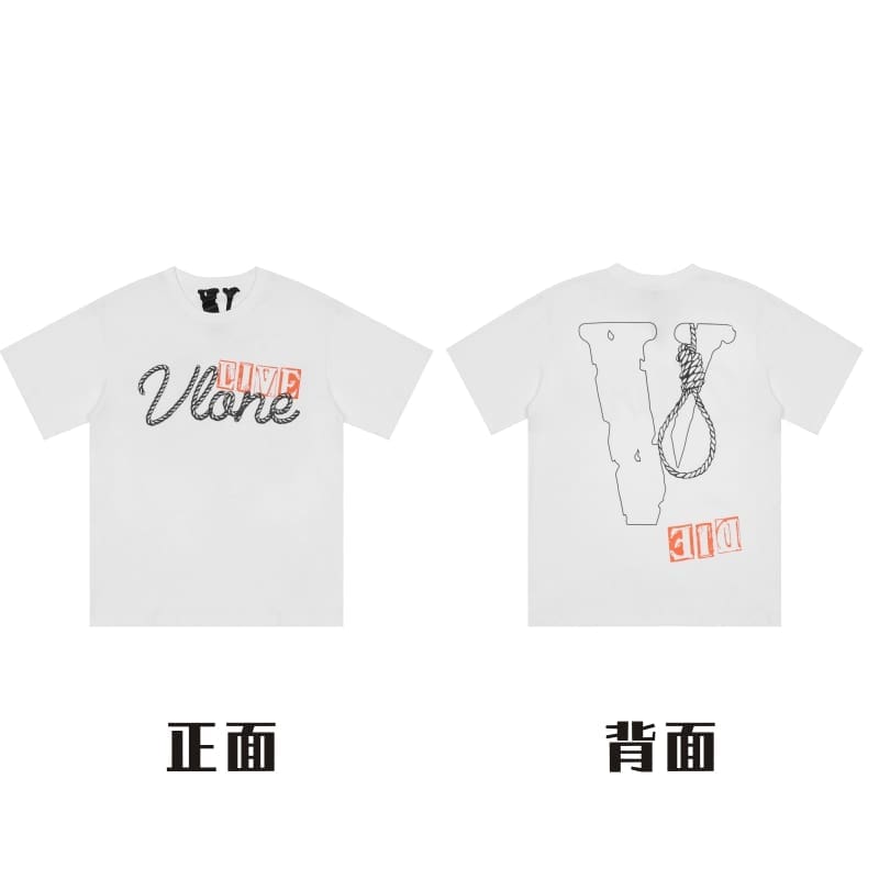 VLONE Large V Short Sleeve T-Shirt High Street Spring Summer Casual Wear