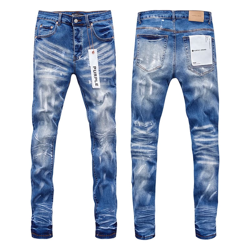 pu*re b*and high street hole & patch straight jeans retro style