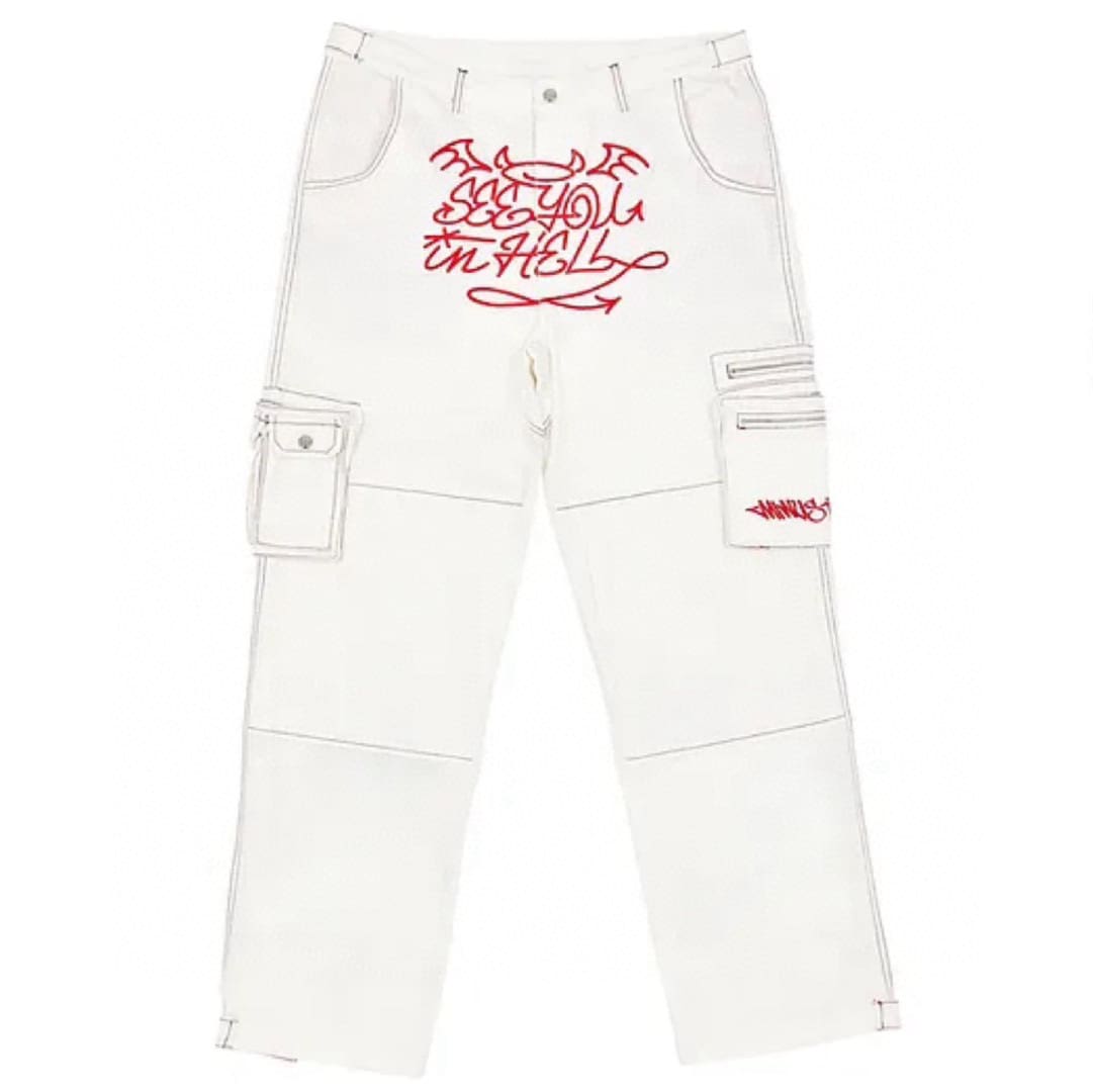 Minus Two Cargo Pants Casual Straight-Leg Loose Fit Hip Hop Star Style B