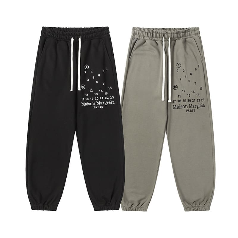 MM6 Magila Embroidery Terry Sports Pants for Men and Women