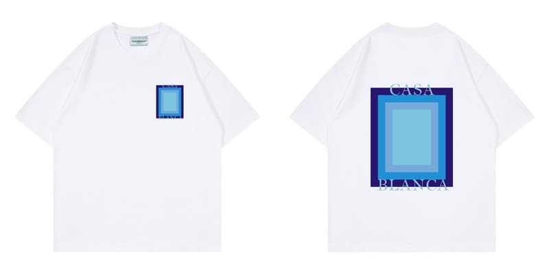 Casablanca Retro Hip Hop Stamp Print T-Shirt for Men and Women