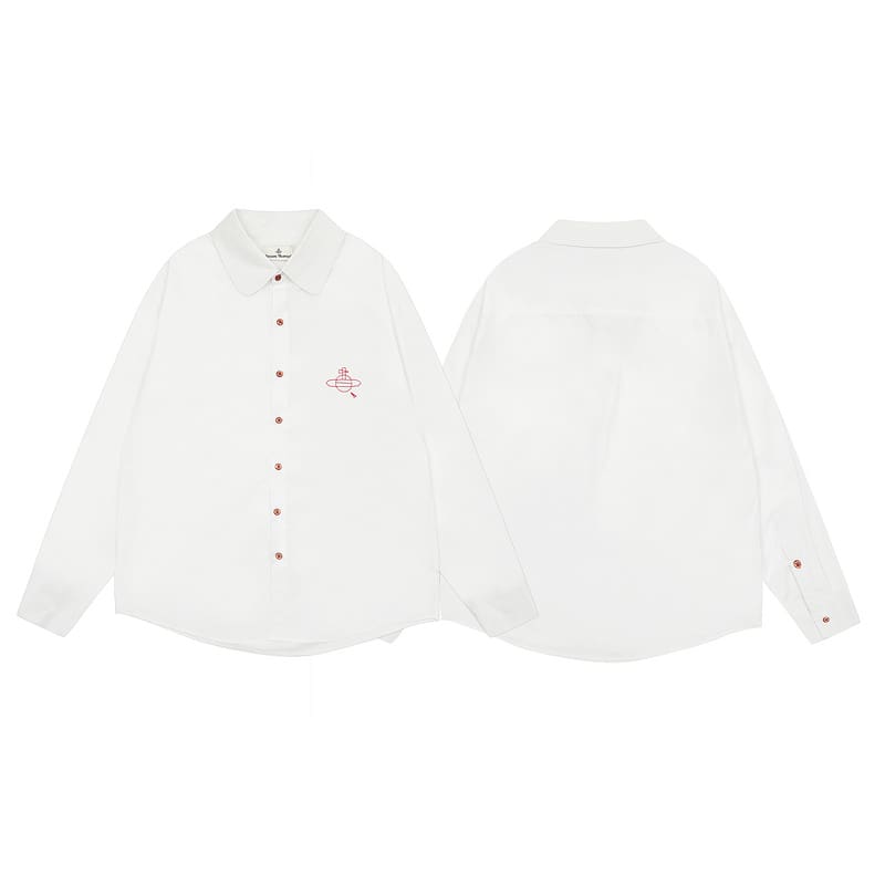 Vivienne Westwood Saturn Embroidery Casual Long Sleeve Shirt for Women
