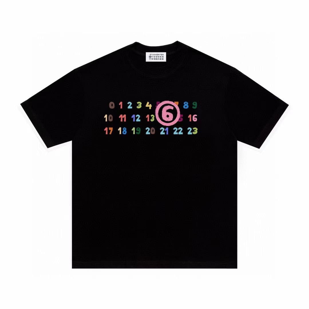 ma*s*n Ma*i*la mm6 color letter print heavyweight cotton t-shirt