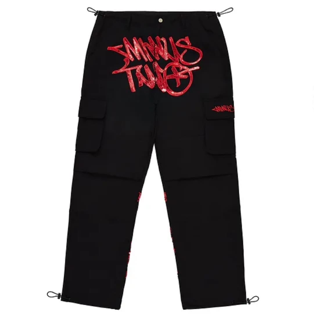 Minus Two Cargo Pants Casual Straight-Leg Loose Fit Hip Hop Star Style C