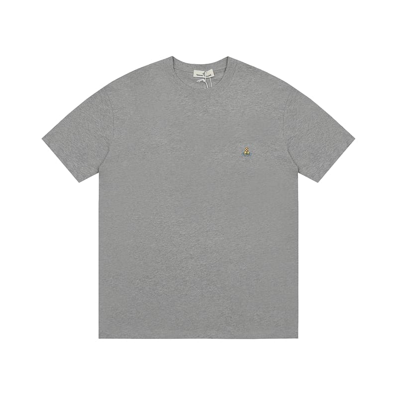 Vivienne Westwood Couple Print Embroidered Loose Cotton T-Shirt for Men and Women