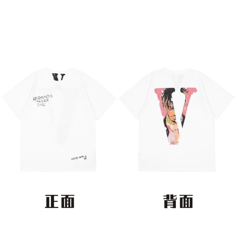 VLONE Large V Short Sleeve T-Shirt High Street Spring Summer Casual Wear