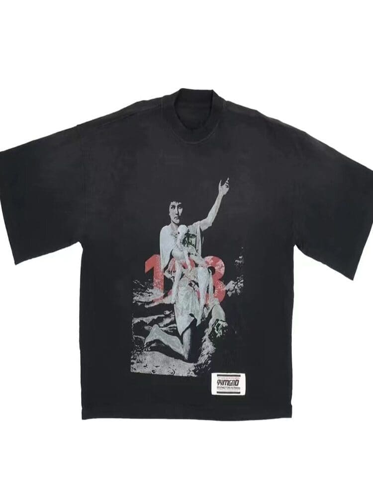RRR123 GymGnostic David Tai Portrait Printed Washed T-Shirt