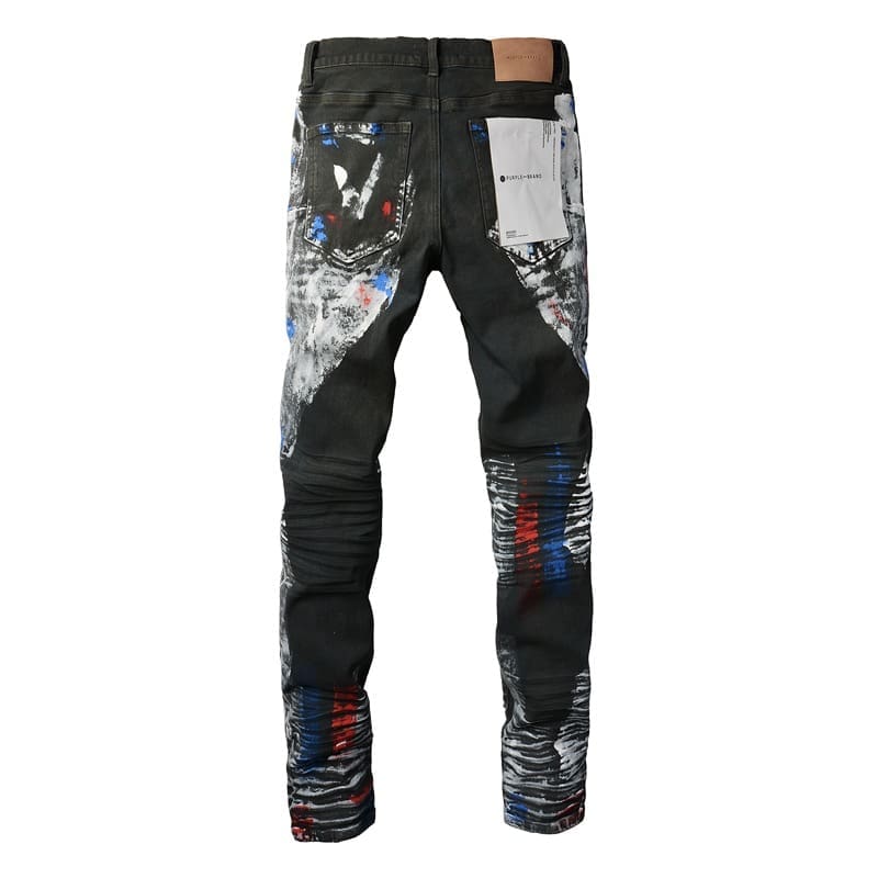 pu*re b*and heavy industry paint distressed jeans 9011