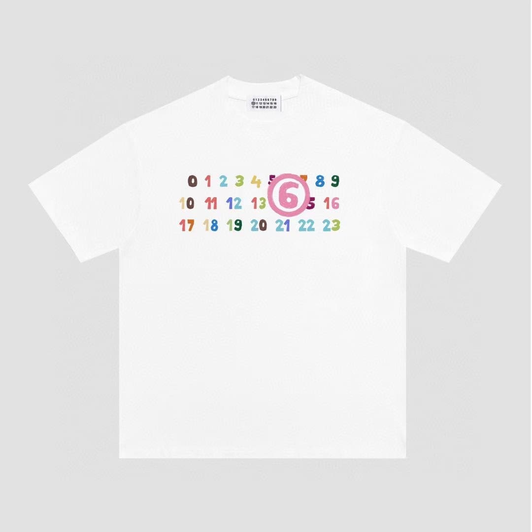 ma*s*n Ma*i*la mm6 color letter print heavyweight cotton t-shirt