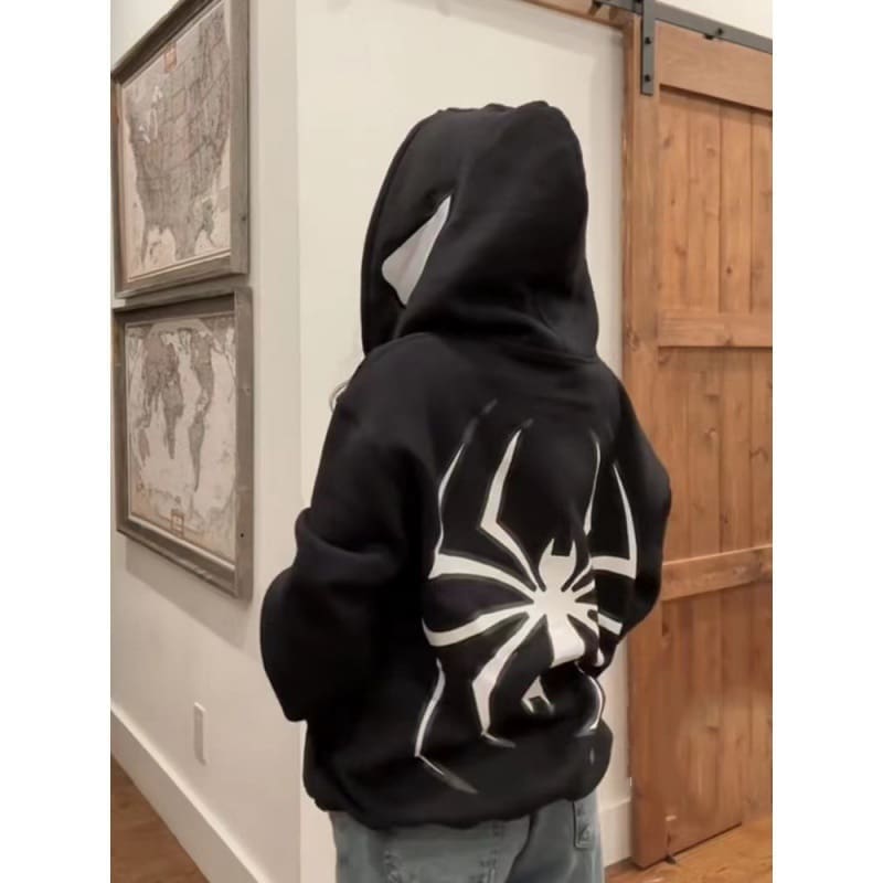 Gothic Punk Hip Hop Zipper Hoodie Y2G Digital Print