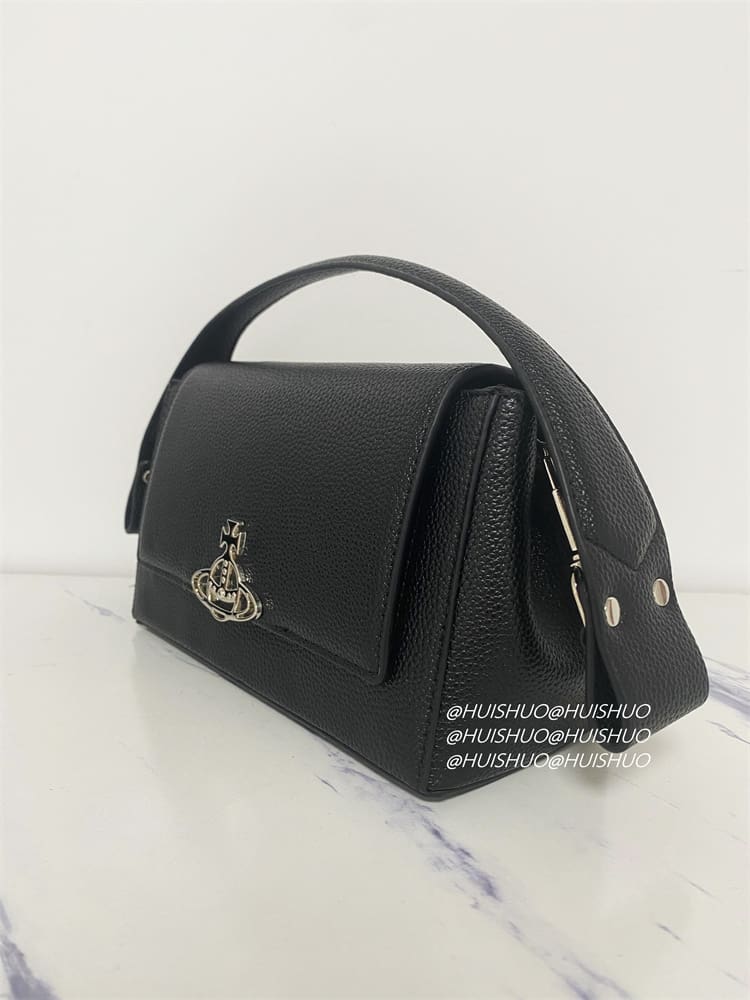 Vivienne Westwood Crocodile Pattern Baguette Shoulder Bag Saturn Chain Design