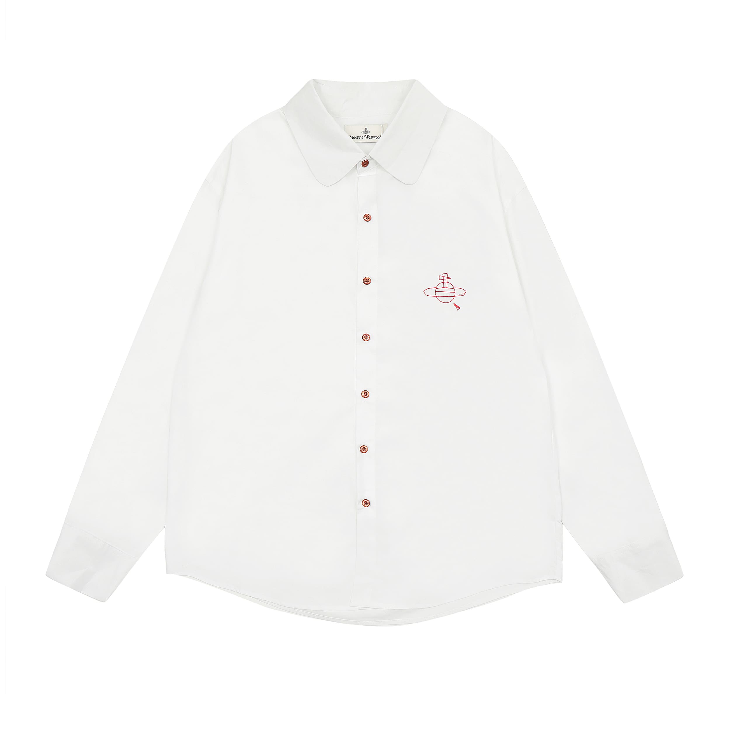 Vivienne Westwood Saturn Embroidery Casual Long Sleeve Shirt for Women