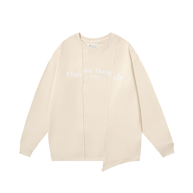 ma*s*n Ma*i*la mm6 terry stitching sweatshirt unisex style