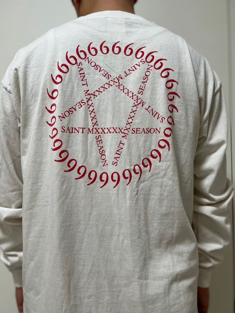 Saint Michael Eyeballs 23FW Loose Long Sleeve T-Shirt for Men and Women