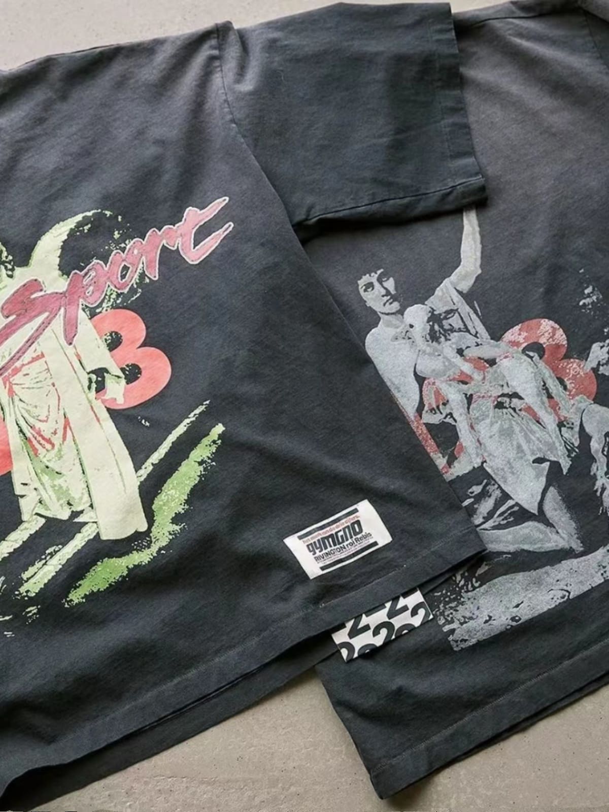 RRR123 GymGnostic David Tai Portrait Printed Washed T-Shirt