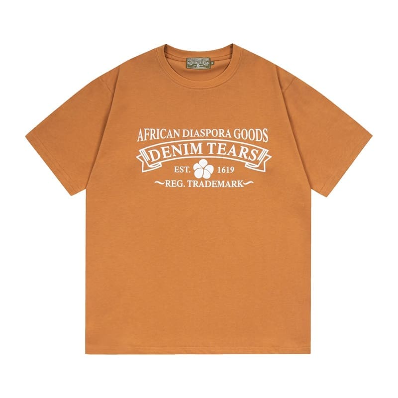 Denim Tears Hip Hop Pure Cotton Short Sleeve T-Shirt for Men and Women