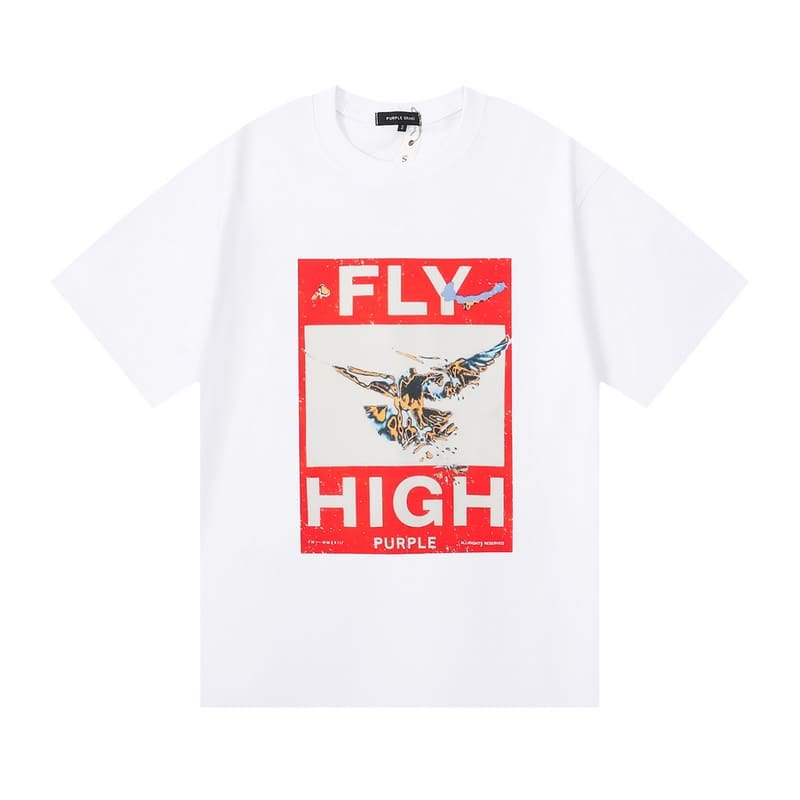 pu*re b*and fly high printed short sleeve loose t-shirt for men and women