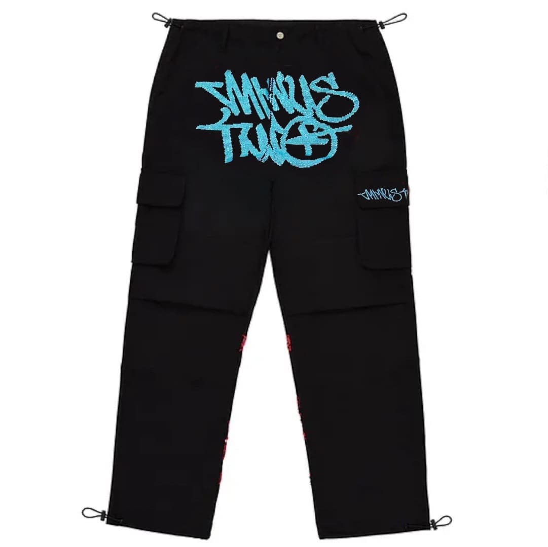 Minus Two Cargo Pants Casual Straight-Leg Loose Fit Hip Hop Star Style C