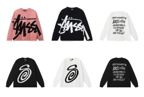 Stussy Logo Jacquard Round Neck Sweater for Men and Women