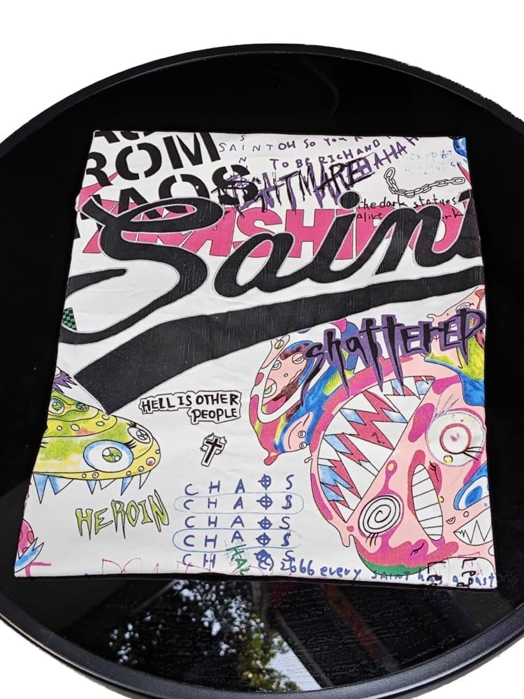 Saint Michael Graffiti Vintage Washed VTG Short Sleeve T-Shirt for Men