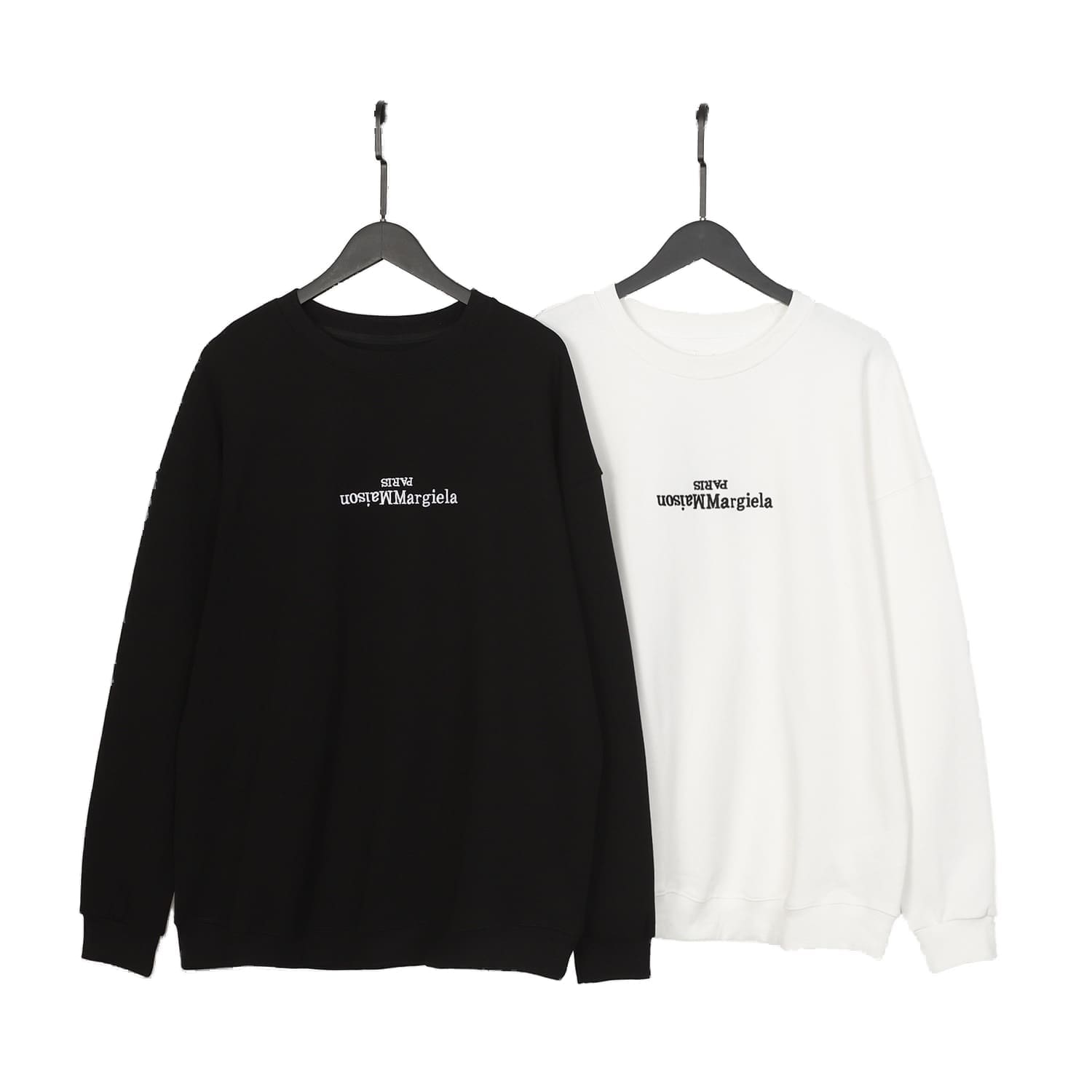 ma*s*n Ma*i*la mm6 embroidered letter crew neck pullover for men and women