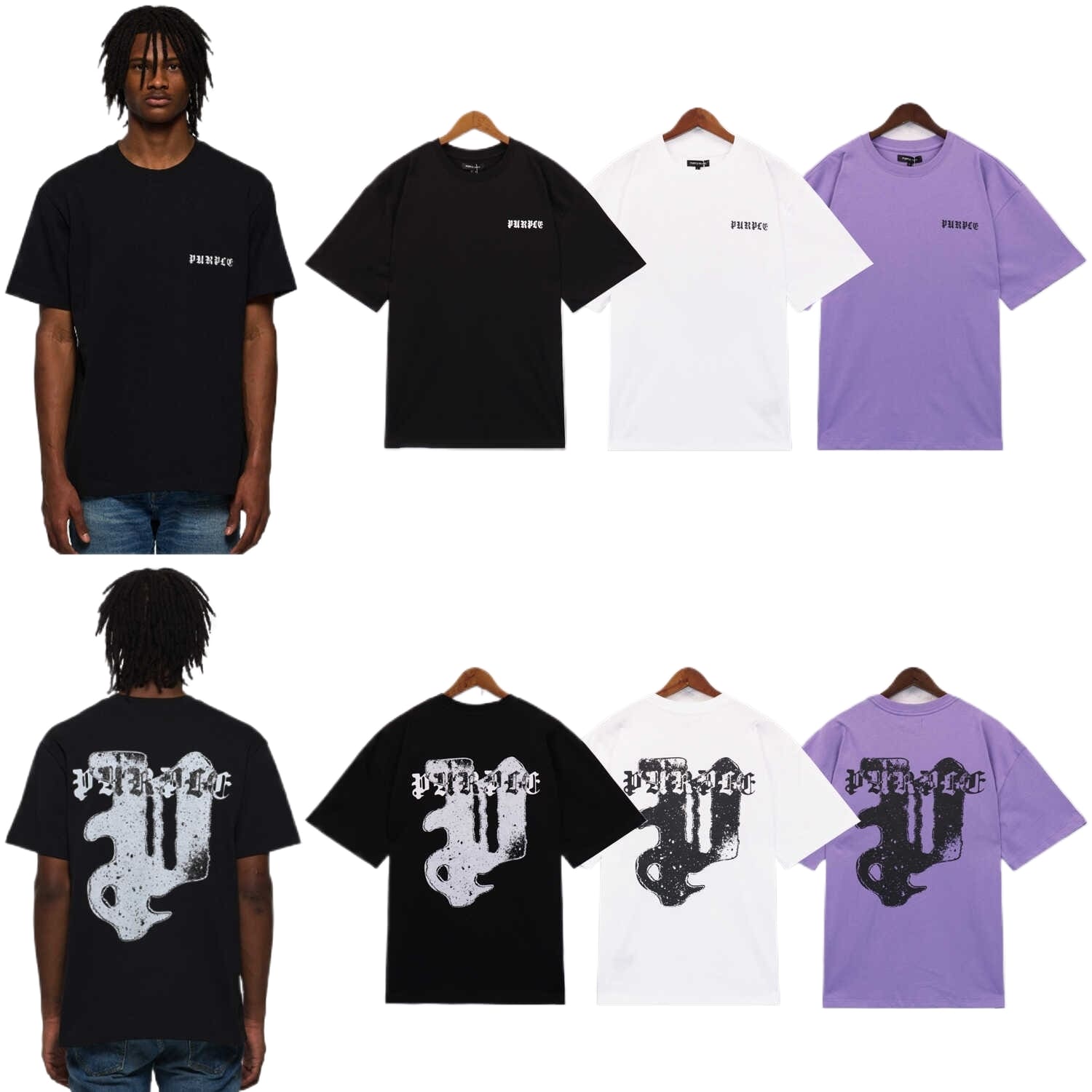 saint vintage pu*re b*and gothic letter print t-shirt