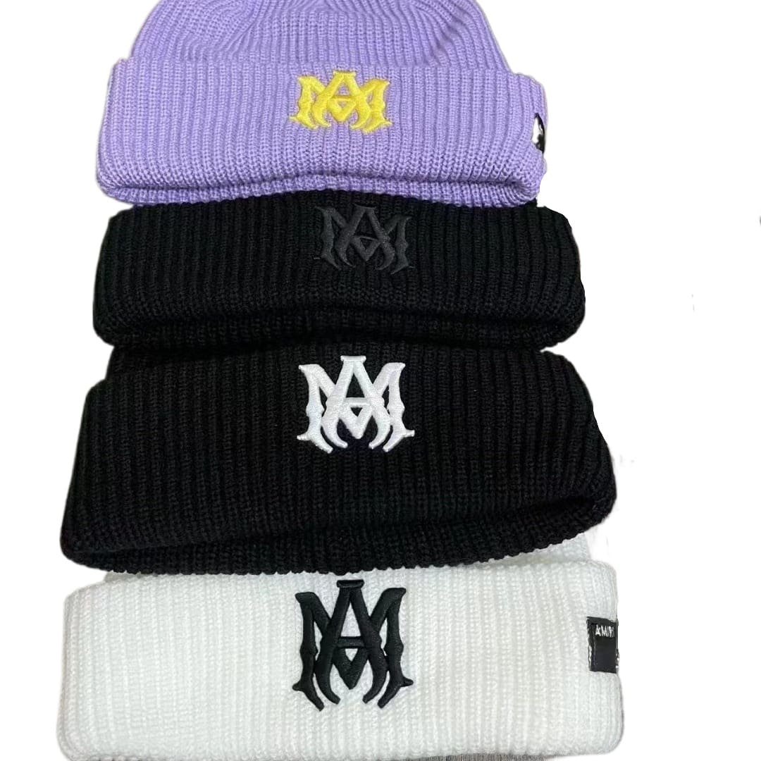 Amiri Embroidered Woolen Cap Knitted Hat for Men and Women