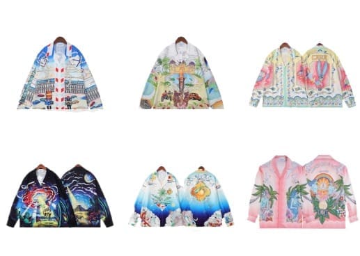 Casablanca Printed Long Sleeve Beach Shirt for Men