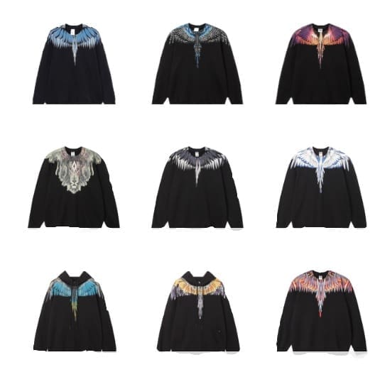 Marcelo Burlon Colorful Feather Wings Sweater Lightning Blade Hoodie A