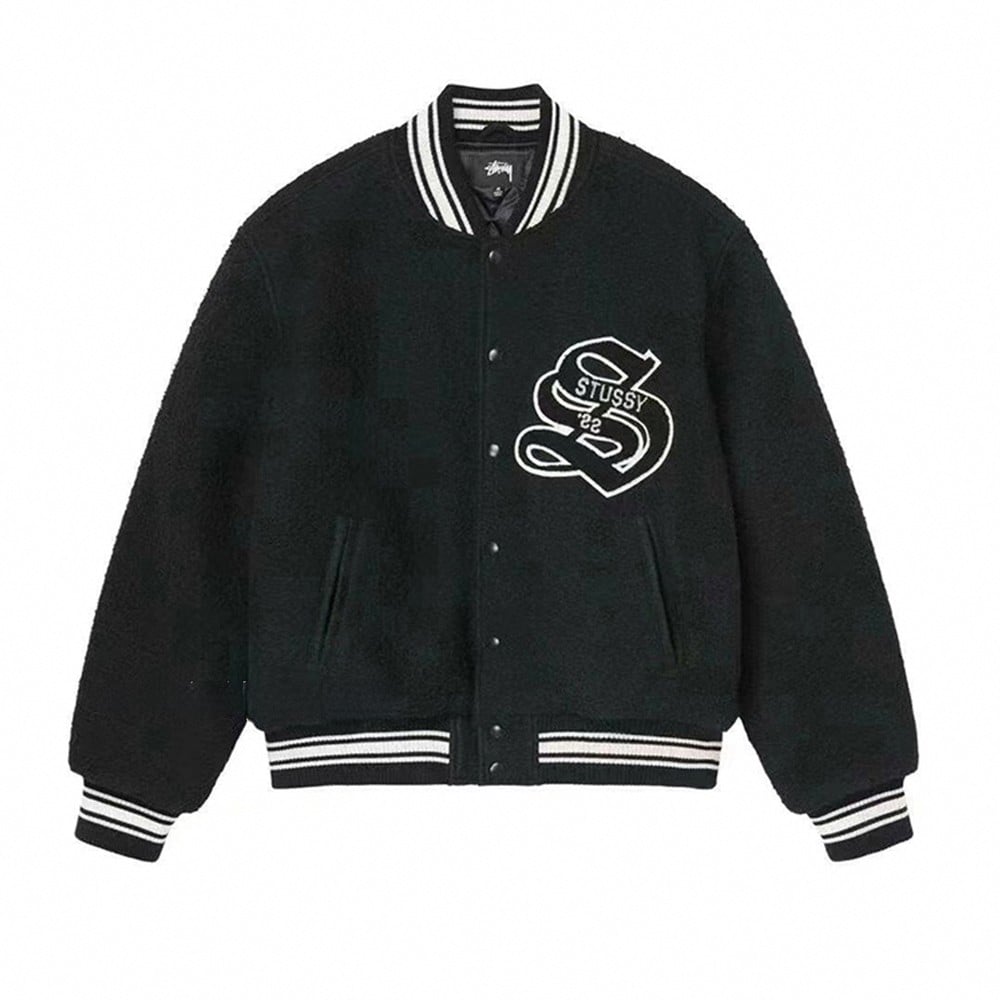 S Tuss jacket Stussy autumn and winter New Baseball uniform embroidered letters loose jacket casual coat for men and women