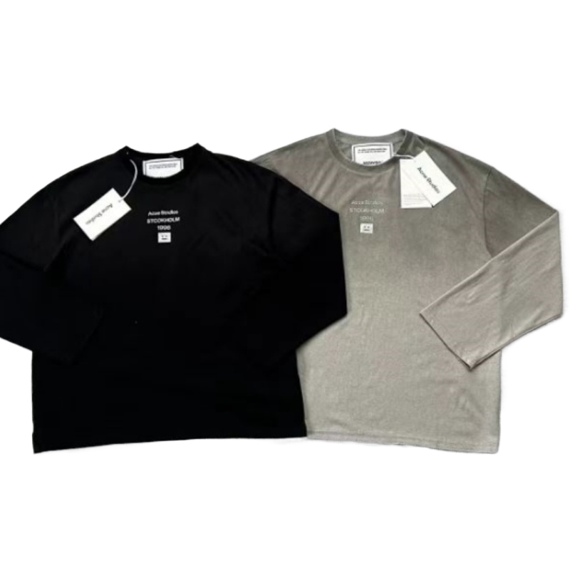 Top version AS 24SS autumn new high grade gray chest gilding letters 1996 long sleeve T-shirt