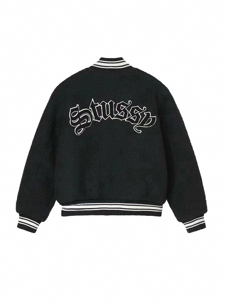 S Tuss jacket Stussy autumn and winter New Baseball uniform embroidered letters loose jacket casual coat for men and women